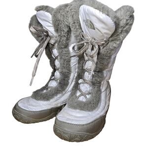The North Face Insulated Boots Quilted Goose Down Faux Fur Lace Up US Size 7